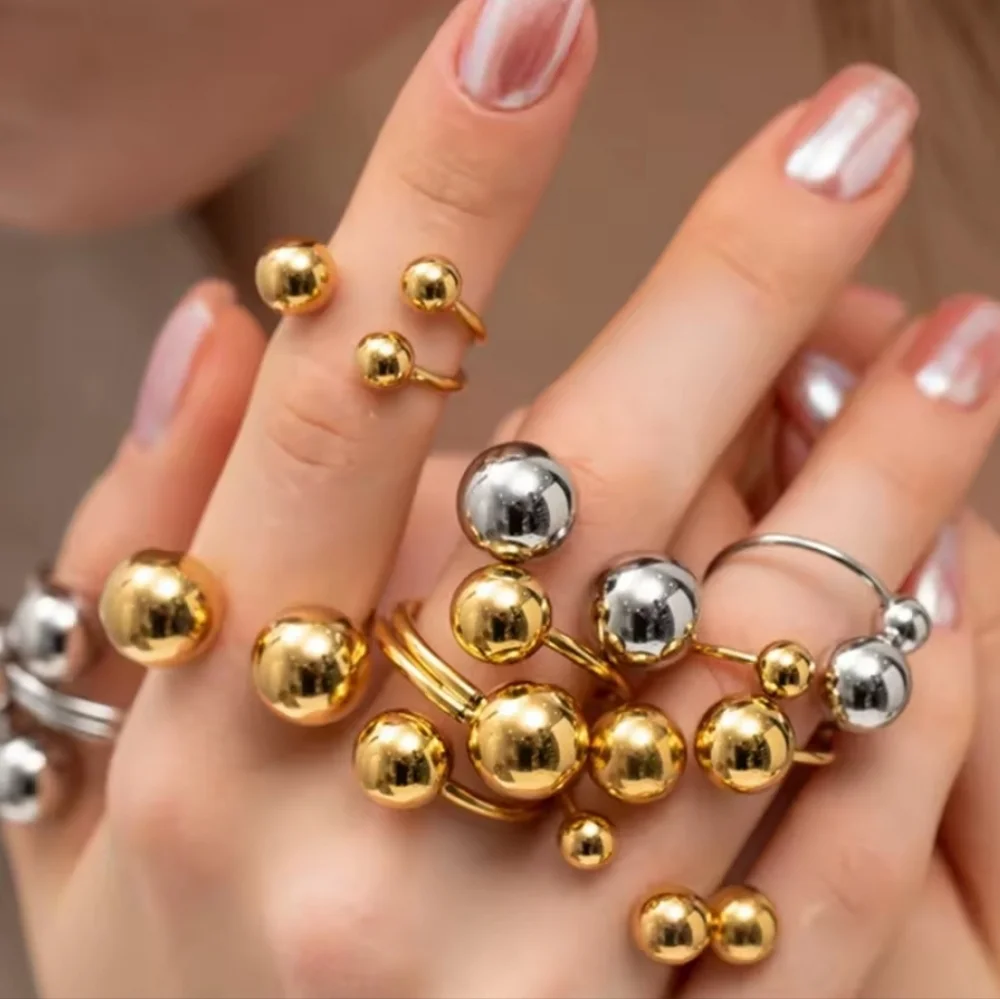 Anthropologie Ball Sphere Adjustable Ring 18k Gold Plated | NWOT